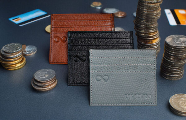 Leather Card holder Baby-Blue - Image 4